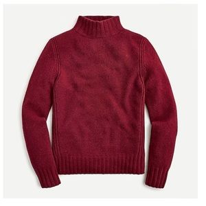 J Crew Mockneck Sweater in Supersoft Yarn - Vintage Burgundy - Size S